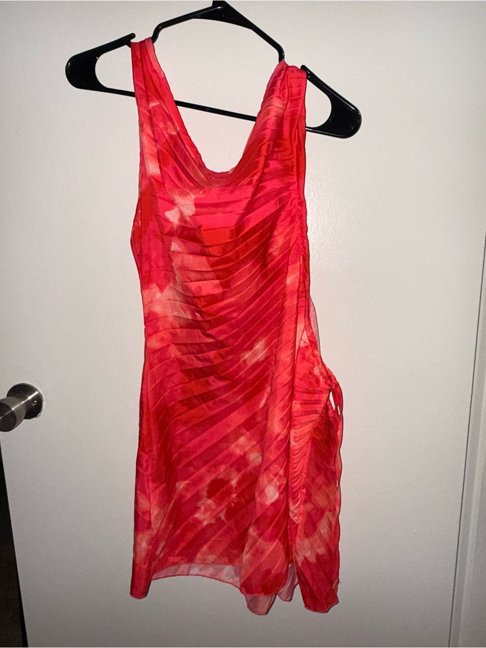 SHEIN Red Tie-Dye Mini Dress